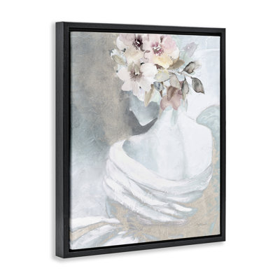 «Woman & Florals Visage», art mural encadré flottant par Carol Robinson