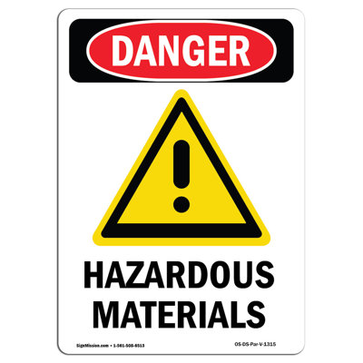 Panneau OSHA «Hazardous Materials»