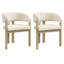 Boucle Upholstered Wing Back Armchair in Beige