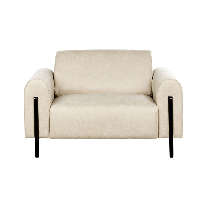 Danery Faux Leather Armchair, Beige