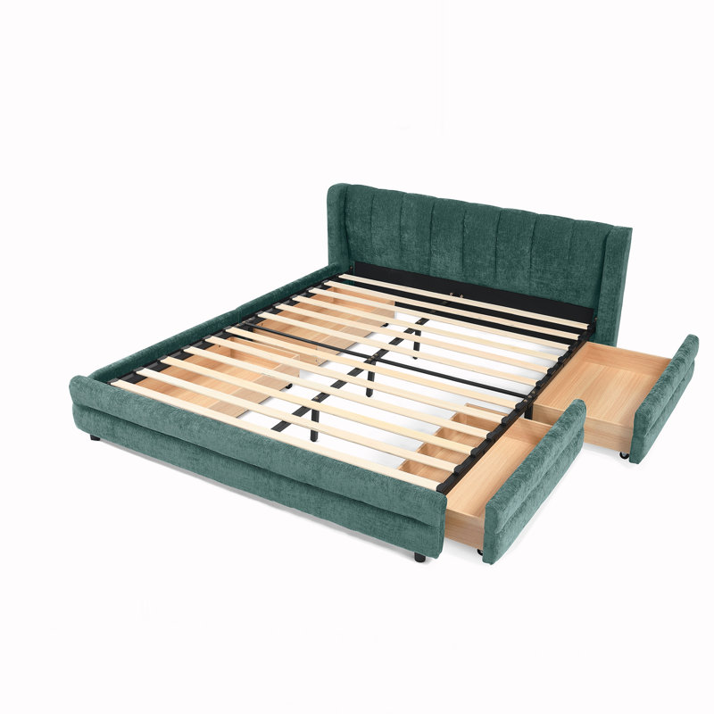 Base de lit tapissier grand, Vert