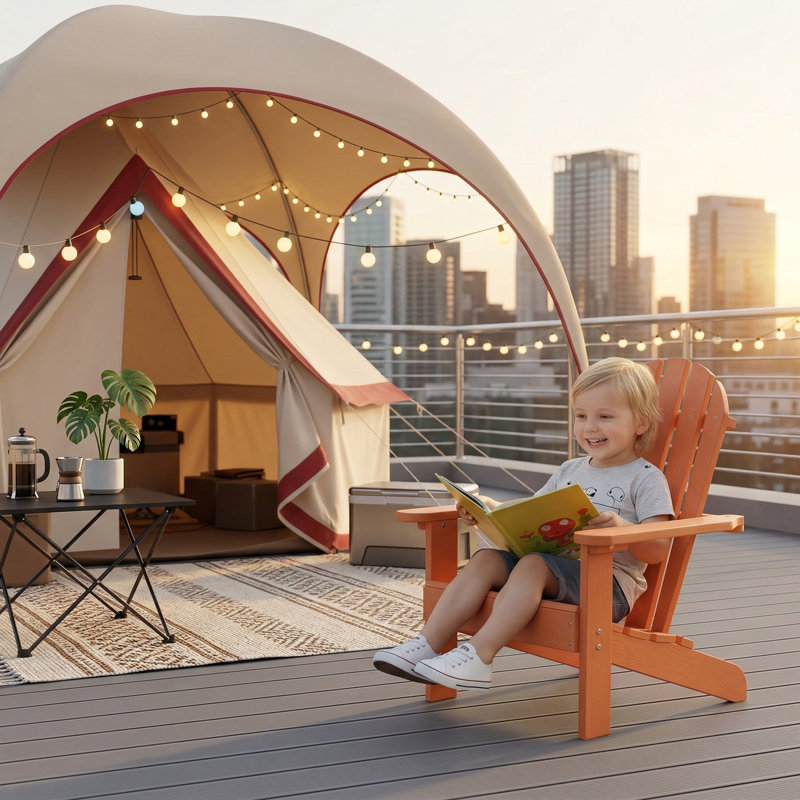 Méridienne pour enfants Adirondack en bois de cèdre naturel, conçue pour une utilisation intérieure et extérieure sur les patios