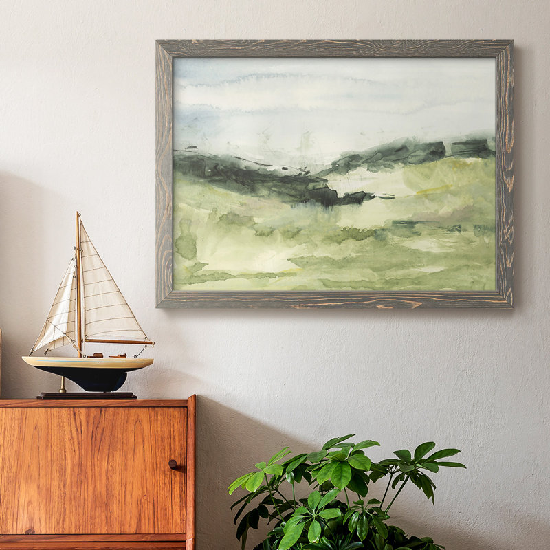 Hill Scramble II, peinture sur toile encadrée, Gris, H 22 po x l 32 po x P 1,5 po
