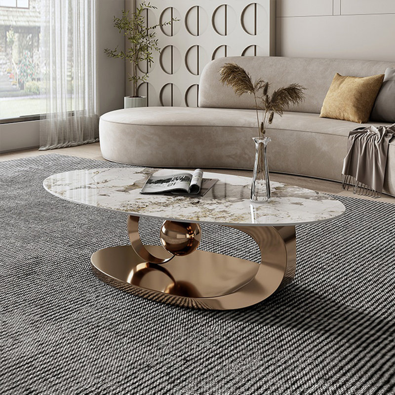 Abstract Single Coffee Table, 13.78" H x 47.24 L x 27.56" W