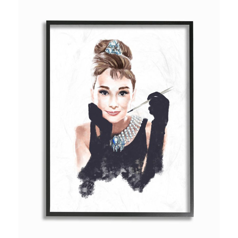 « mode modèle glam fille figures » par ziwei li-reproduction d’art, H 20 po x l 16 po x P 1,5 po, Giclée encadrée noir minuit