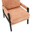 Fauteuil Mid-Century moderne orange - tissu chenille, siège rembourré, assise de base, coussin de dossier amovible, bois massif-130704173