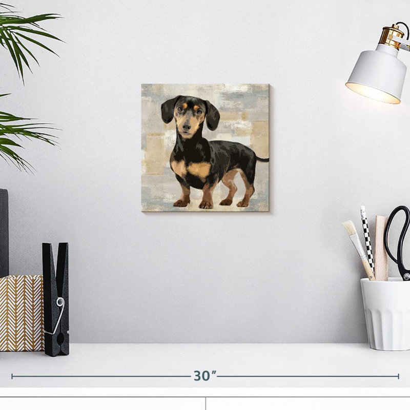 Portrait de teckel Brampt, H 10 po x l 10 po