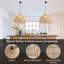Large Rattan Pendant Light, Natural Wicker Shade, Iron Frame, Adjustable Height, E27 Socket, 60 Cm Diameter, For Living Room Dining Room (Bulb Not Included)