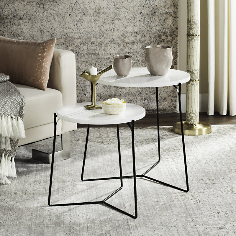 2 tables gigognes, Blanc