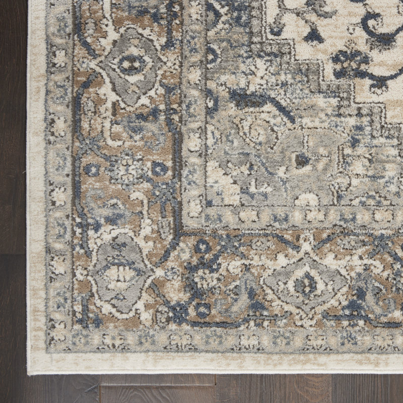 Jurado Oriental Ivory/Gray/Beige Area Rug, Rectangle 7'10" x 9'10"