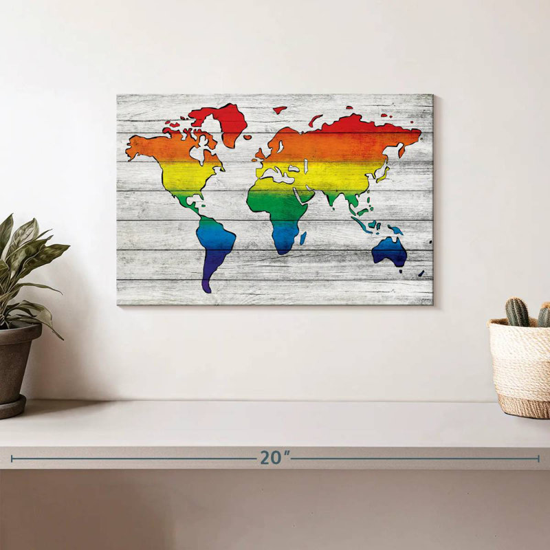 Carte du monde Aliaz Pride, H 8 po x l 12 po