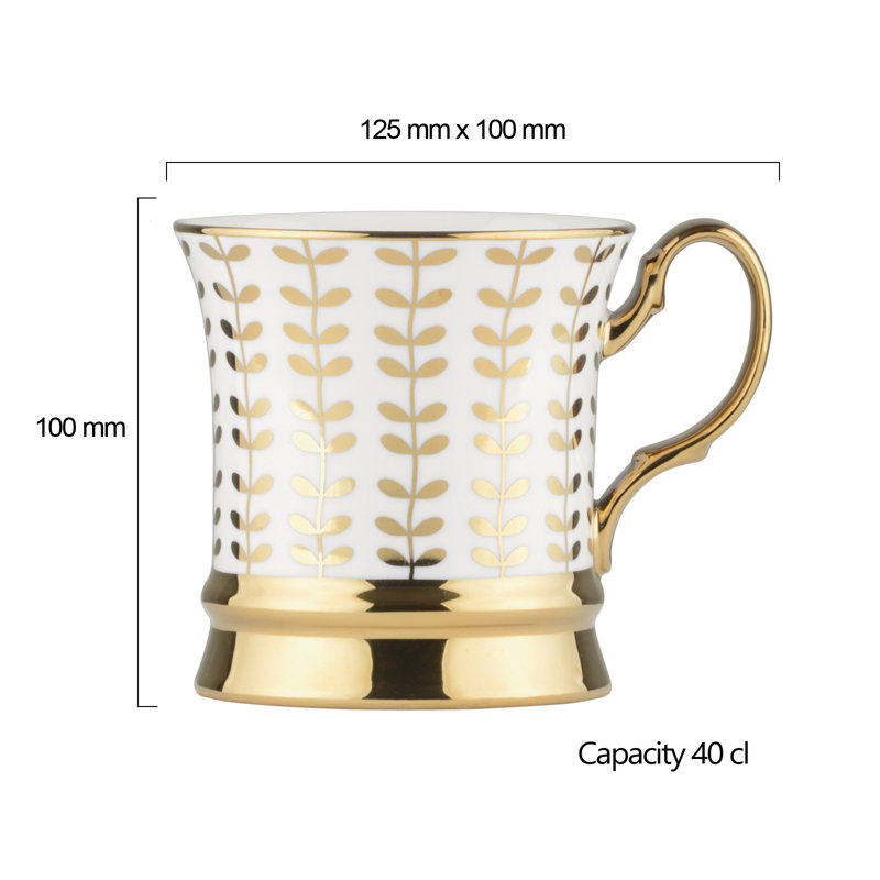 Bernella Porcelain Coffee Mug, Gold