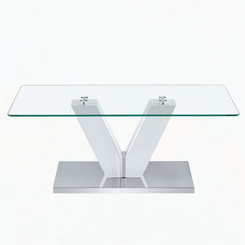 Coffee Table, Transparent/Silver