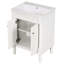 Meuble-lavabo moderne à 2 niveaux avec lavabo supérieur et grandes tablettes de rangement-252878848