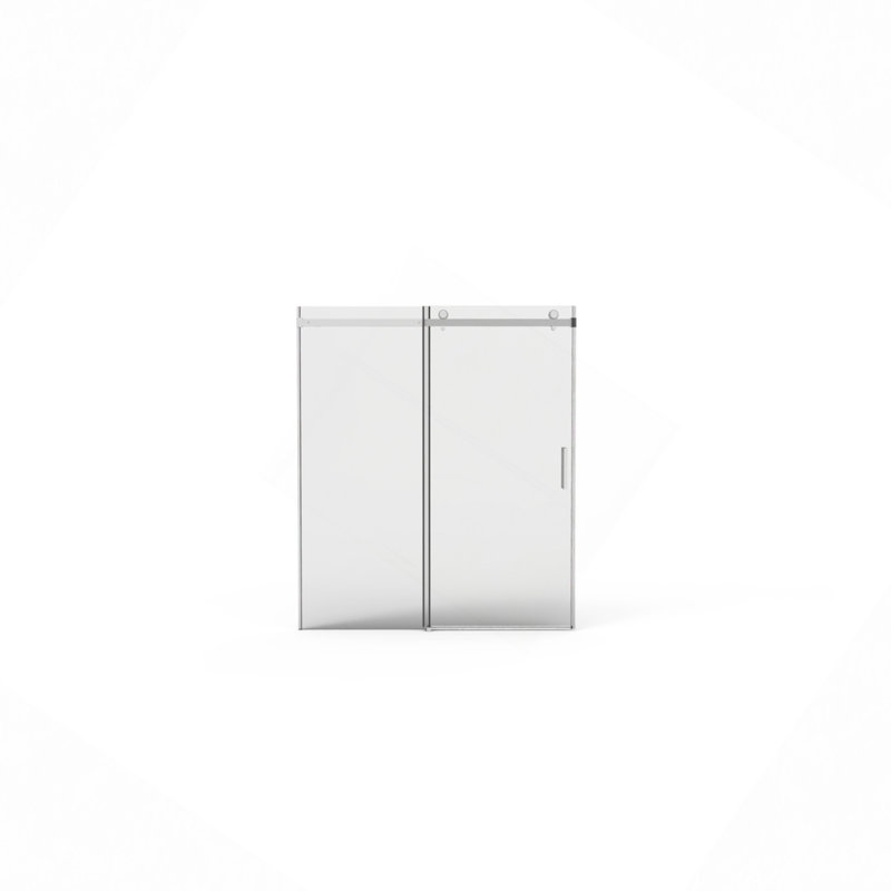 Porte de douche sans cadre, porte de douche coulissante, avec cabine de douche en verre trempé épais de 5/16 po (8 mm) de qualité supérieure, couche facile à nettoyer double face