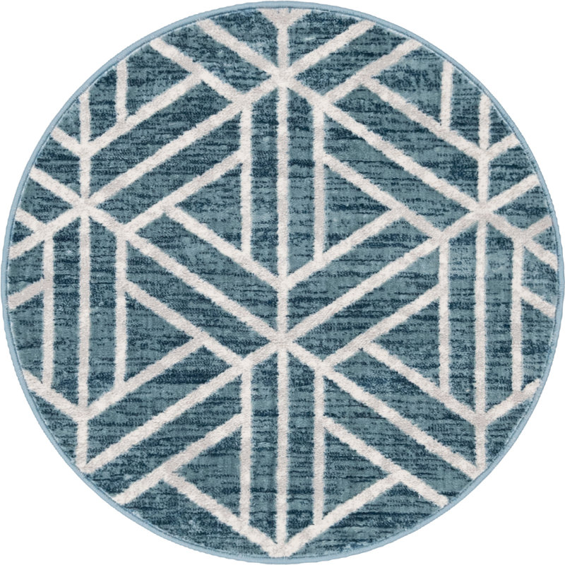 Nucla Geometric Indoor Rug, Round 3'3"