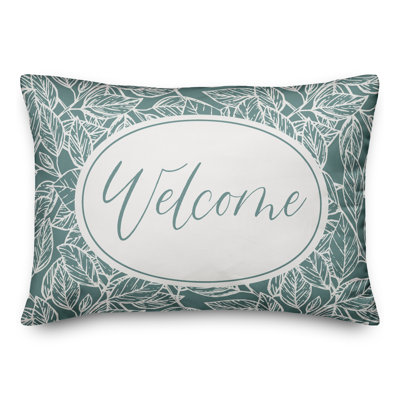 Housse de coussin rectangulaire d'extérieur Welcome Leaf