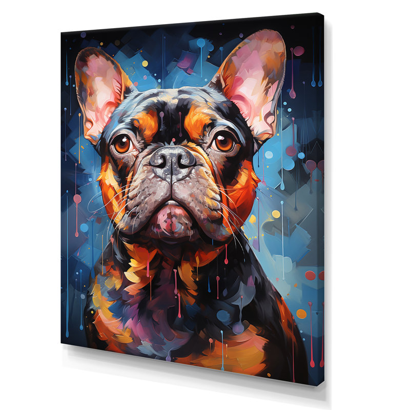 Bulldog audacieux sur toile, Toile tendue, H 44 po x l 34 po