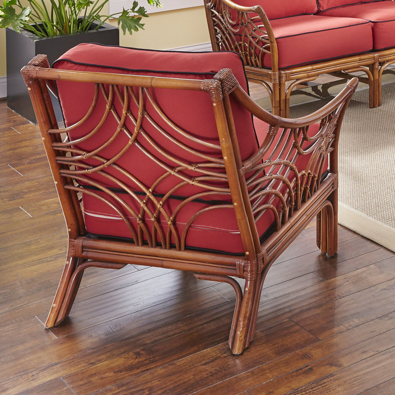 Fauteuil large 32,5 po Rainey, Brun délavé, Rouge minuit corinthien