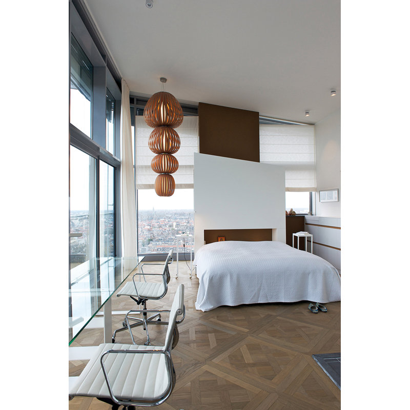 Totem 1 - Light LED Pendant, Natural Cherry, 2700K LED, 90.9" H x 33.9" W x 33.9" D