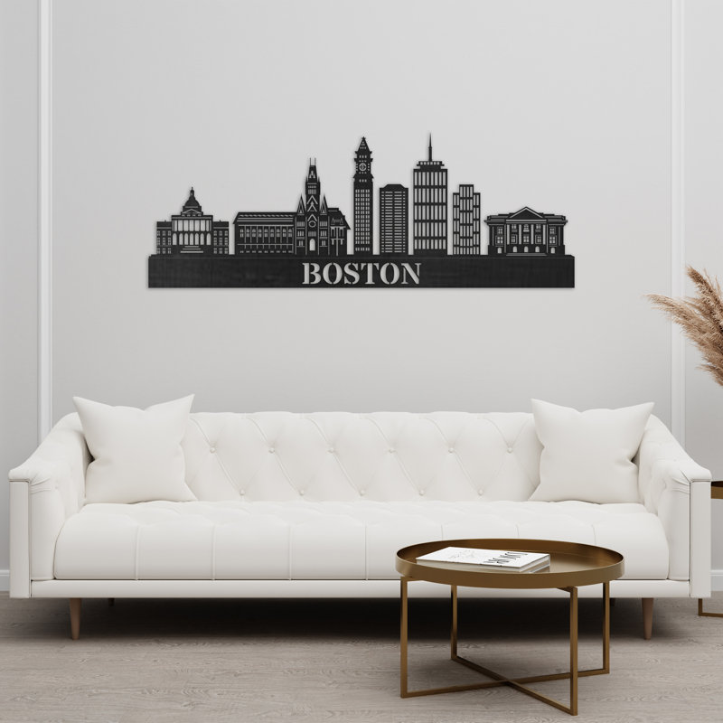 Décoration murale Boston City, H 13,50 po x l 47 po x P 0,25 po, Naturel