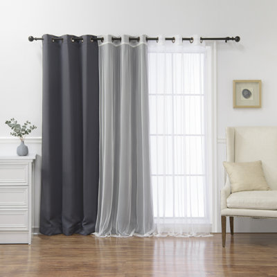 Granados Thermal Room Darkening Sheer and Solid Curtain (Set of 2)