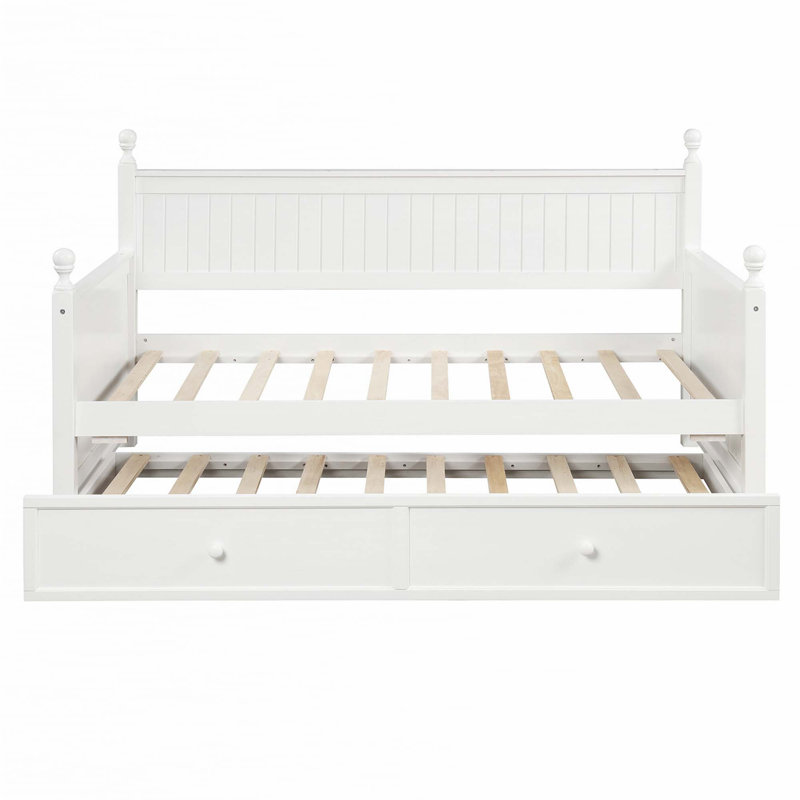 Twin Size Wood Daybed with Twin Size Trundle