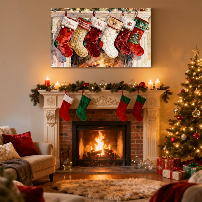 Ensemble de 3 toiles de Noël suspendues, H 12 po x l 18 po