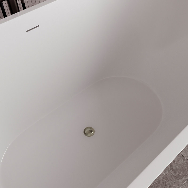 54" Streamline Soaking Freestanding Tub With Internal Drain, Brushed Nickel
