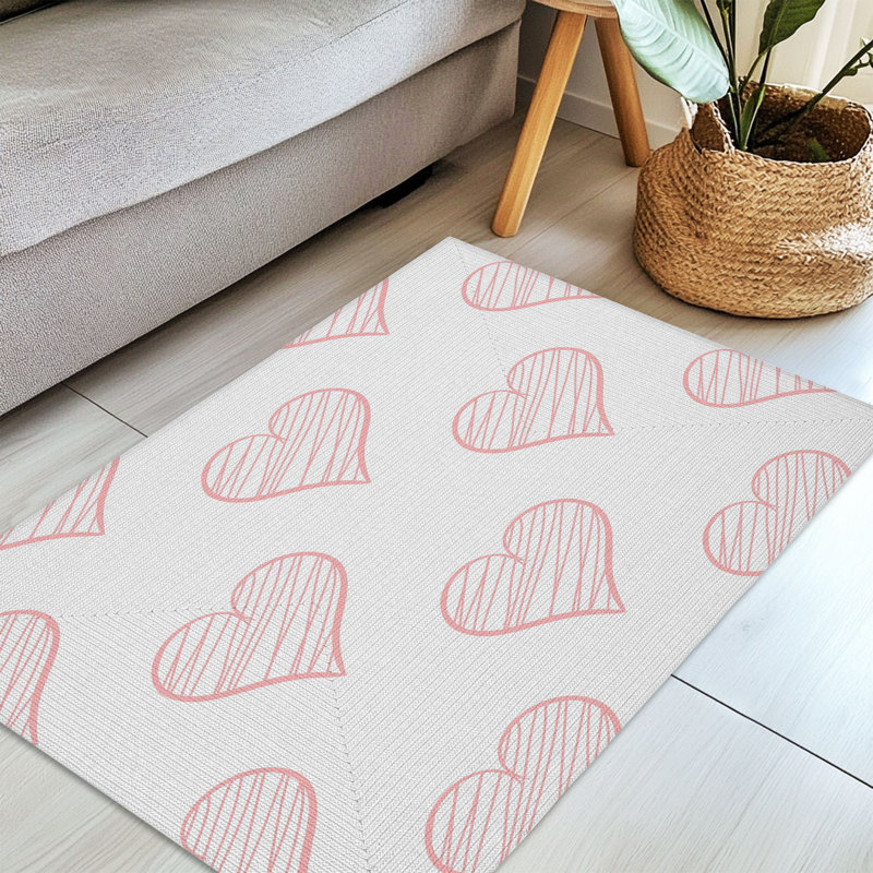 Tapis tressé Subtle Valentine Love, Rectangulaire 3 pi x 5 pi