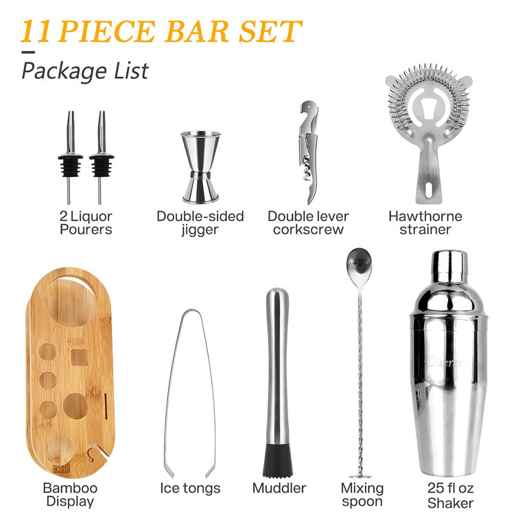 Mixing Cup Mixer with Recipe On The Side, 13.5 Compost Mixed Drink Mixer  with Scale Bar Tool, Junior Bartender Kit, Barware for Mixed Drinks.