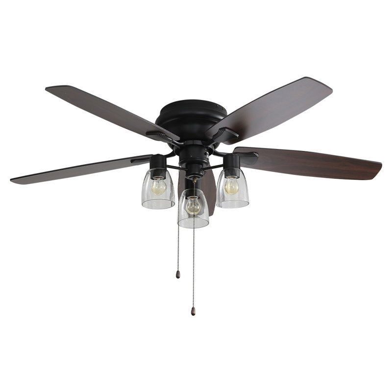 Cheetham 132cm Industrial Indoor Ceiling Fan with Light Kit