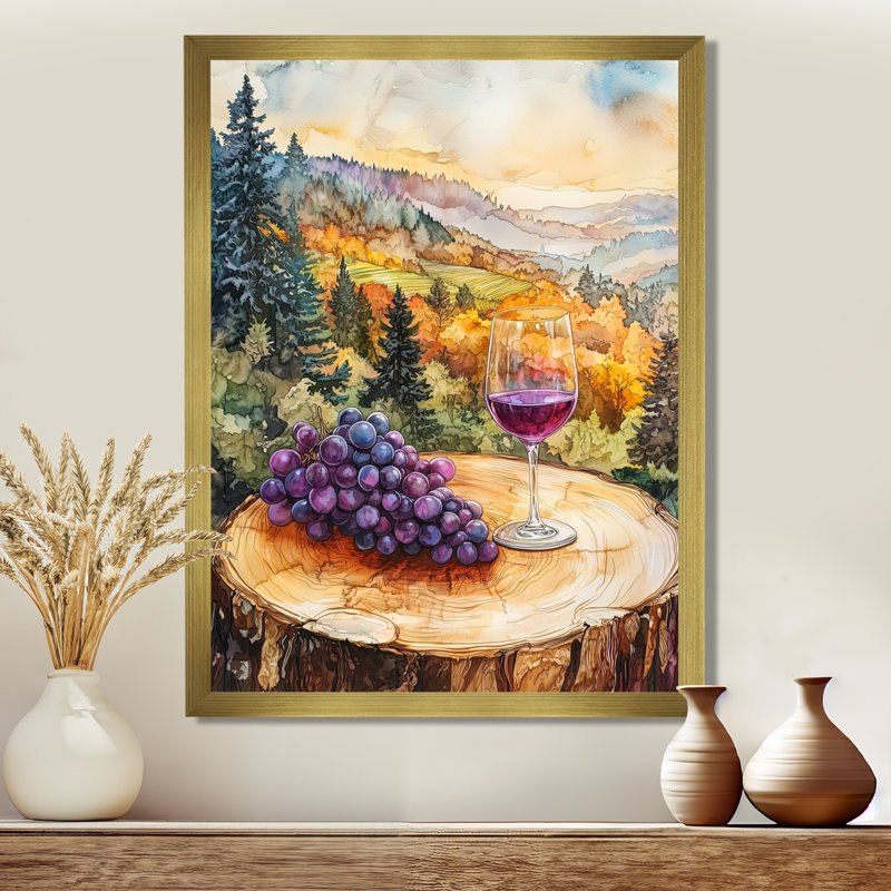 Naccarato IV - Paysages, art mural, H 20 po x l 12 po, Doré, Picture Framed