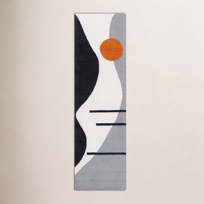 Felipe Gray Black Hand-Tufted Wool Abstract Rug