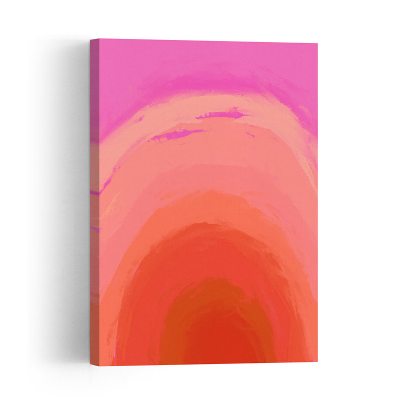 Pink Serenity Waves Abstract Bold Colorful Wall Art Print, 152.4cm H x 101.6cm W