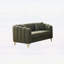 Canapé 61 pouces en chenille de 61 pouces, canapé profond 2 places de luxe avec un design moderne capitonné et des pieds en métal doré pour le salon et la chambre à coucher