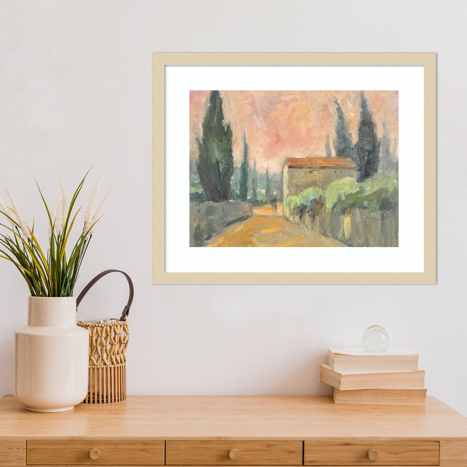Tuscan Farmhouse Print, Brown, 17" H x 21" W
