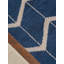 Tapis d'intérieur rectangulaire bleu beige à motifs géométriques noués à la main-267098849