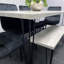 Dining Table with Hairpin Legs, Bench & 4 Velvet Chairs Set-706653534-706653532