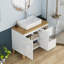 Meuble-lavabo moderne avec lavabo, bois massif 36 po, finition blanc brillant
