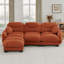 Canapé modulaire en L plissé en chenille avec repose-pieds, siège ergonomique en mousse et accoudoirs courbés-179436325-179436328