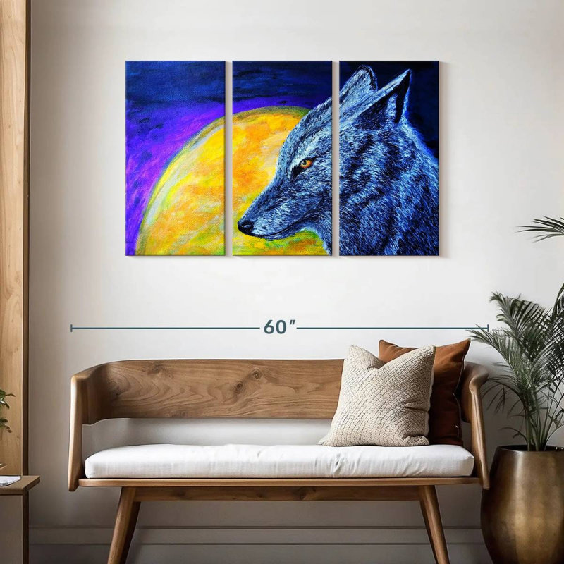 Brampt Blue Coyote, 28" H x 45" W