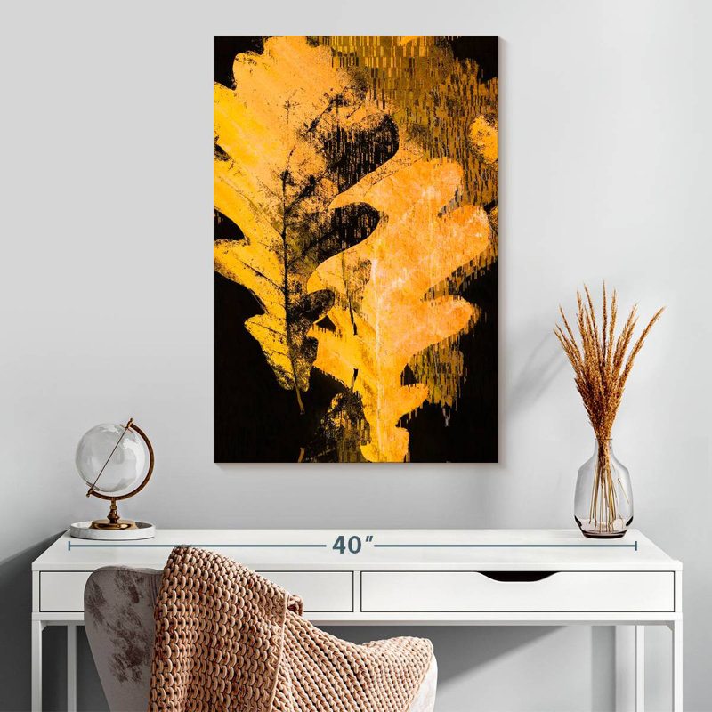 Harnek, feuilles abstraites, H 30 po x l 20 po