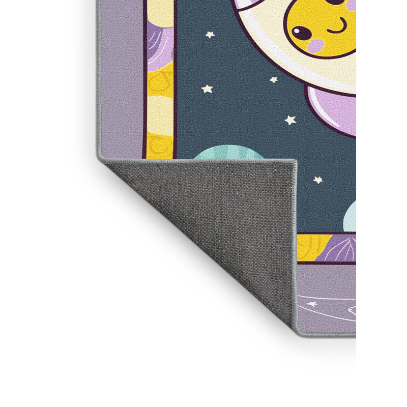 Tapis pour enfant Ardyth Space Planets Astronauts, Rectangulaire 2 pi x 3 pi