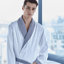 Lord 100% Cotton Velour Male Mid-Calf Bathrobe with Pockets-1295171875-1295171873