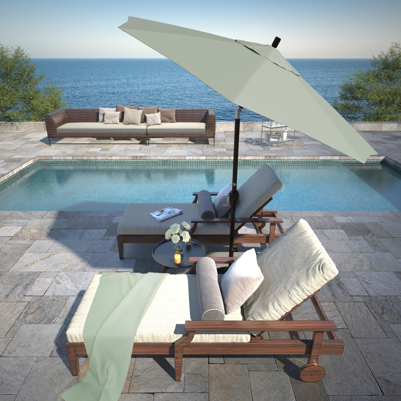 Lexia 7.5' Sunbrella® Umbrella, Canvas Spa Sunbrella® Canvas, Bronze