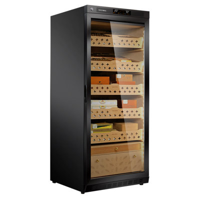 RACHING Dwann Cigar Climate Control Cabinet, MON1800 Cigar Humidor Cabinet with Ammonia Removal, 230L Wood