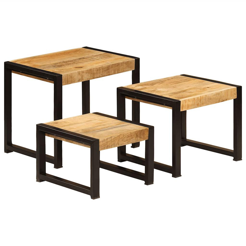 Tables gigognes, tables d'appoint pour salon, chambre à coucher, bureau, structure en acier massif Truett vidaXL