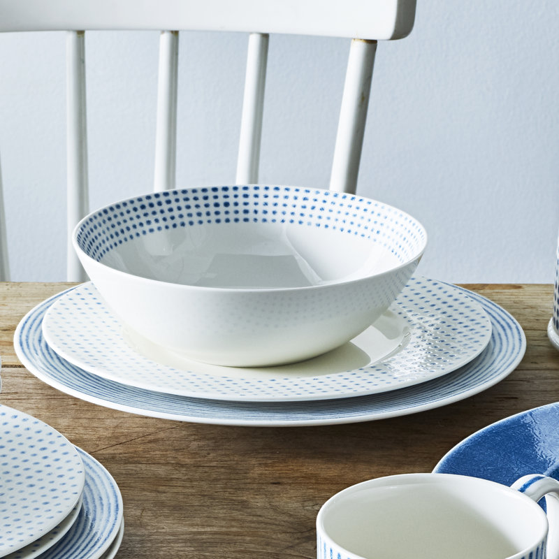 Noritake Hammock 12-Piece Dinnerware Set  - Rim, Service for 4, Blue