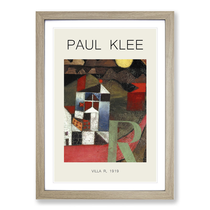 The Letter R by Paul Klee - Picture Frame Painting, Oak Framed, 65cm H x 48cm W x 2cm D